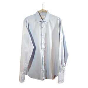 Alain Figaret Custom Fit Double Retors French Cuff Dress Shirt in Blue Men's 40L